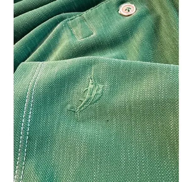 Tommy Bahama Green Short Sleeved Golf Polo Collared Shirt Sz L Modal Casual - Picture 6 of 6
